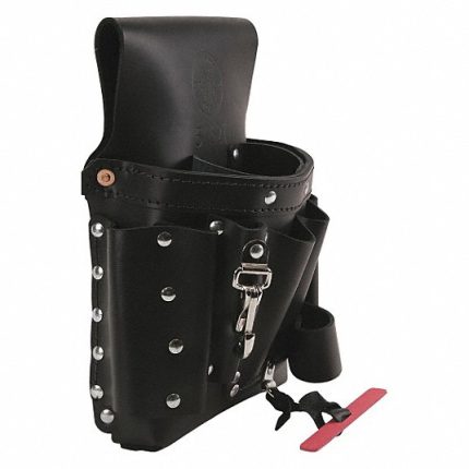 حقيبة أدواط من الجلد, لون أسود, لأقصى عرض للحزام 3 بوصة 2DFT6