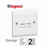 ليجراند - فيش انترنت مزدوج - سينرجي - 86 × 86 ملم أبيض - RJ 45 cat.6