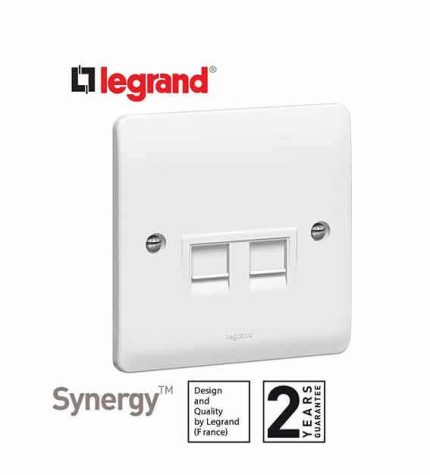 ليجراند - فيش انترنت مزدوج - سينرجي - 86 × 86 ملم أبيض - RJ 45 cat.6