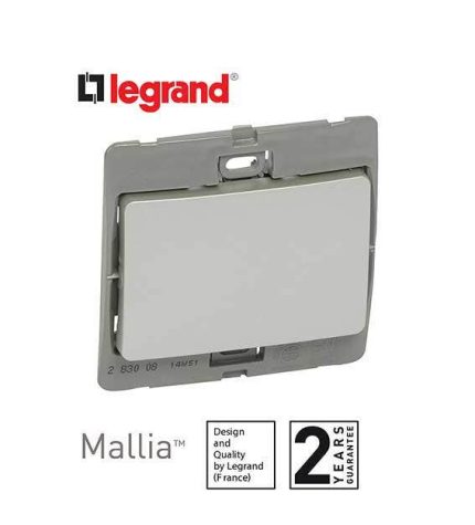 ليجراند - مفتاح مفرد ماليا - خطين - 10 أمبير - 250 فولت - فضي