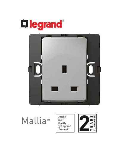 ليجراند -فيش مفرد بدون مفتاح ماليا - 13 أمبير - 250 فولت - فضي