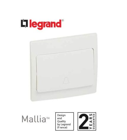 ليجراند - مفتاح جرس - 10 أمبير - 250 فولت - أبيض - مع علامة جرس