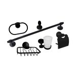 ⁦طقم اكسسوار حمام هيدرو اسود⁩ - الصورة ⁦2⁩