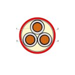 بحرة - كيبل XLPE نحاس - 3 خط - مقاس 185 مم  - أحمر - 15000 فولت