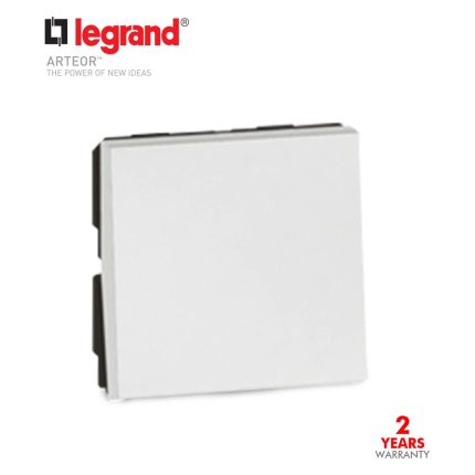 ليجراند - مفتاح جرس مربع - 6 أمبير - 2 خط - 2 موديول - أبيض