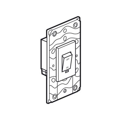 ليجراند - مفتاح مكيف 45 أمبير 250 فولت ثنائي القطب مزود بلمبة بيان مقاس 7x14 - أبيض