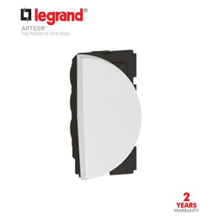 ليجراند - مفتاح يمين لمفتاح مزدوج أو ثلاثي دائري أرتيور - 10 أمبير - 250 فولت - 2 خط - 1 موديول - أبيض