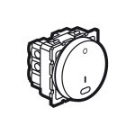 ⁦ليجراند - مفتاح مفرد دائري 20 أمبير 250 فولت مزود بلمبة بيان ثنائي القطب 2 خط 2 موديول - أبيض⁩ - الصورة ⁦2⁩