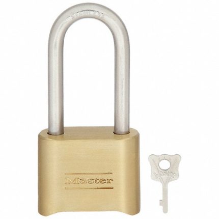 قفل مدمج, قابل لإعادة الضبط, سفلي, 4 أقراص, نحاسي 5JKW8