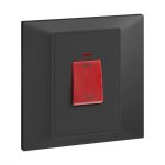 ليجراند - مفتاح مكيف 45 أمبير - 250 فولت - مع لمبة بيان - بلانكو إس - أسود