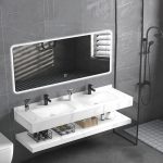 مغاسل رخام ديكور مقاس 120سم لون ابيض ملكي