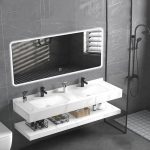 ⁦مغاسل رخام ديكور مقاس 120سم لون ابيض ملكي⁩ - الصورة ⁦3⁩