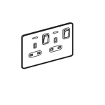 ⁦ليجراند - فيش مجوز 13 أمبير مع مفتاح - سينرجي - مع لمبة بيان - Sleek - ستانليس ستيل⁩ - الصورة ⁦2⁩