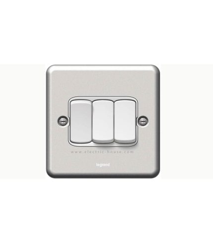 ليجراند - مفتاح ثلاثي 20 أمبير - 2 خط - سينرجي - ستانليس ستيل