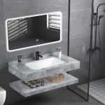 ⁦مغاسل رخام ديكور مقاس 100سم رمادي⁩ - الصورة ⁦2⁩