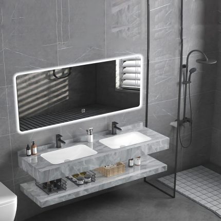 مغاسل رخام ديكور مقاس 150سم رمادي