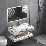 مغاسل رخام ديكور مقاس 100سم أبيض كارارا جولد