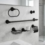 ⁦طقم اكسسوار حمام هيدرو اسود⁩ - الصورة ⁦3⁩