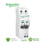 شنايدر - قاطع حماية من التسريب الأرضي - Acti9 iC60H2, Earth Leakage, 2P, C Curve, 25A, 30mA, 240 V
