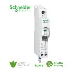 شنايدر - قاطع حماية من التسريب الأرضي - Acti9 iC60H, Earth Leakage, 1P + N, C Curve, 25A, 100mA, 240 V