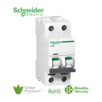 شنايدر - قاطع فرعي 2 خط - 1 أمبير - Acti9 iC60N, 2P, 1A, C Curve