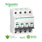 شنايدر - قاطع فرعي 4 خط - 50 أمبير - Acti9 iC60N, 4P, 50A, D Curve