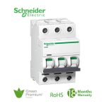 شنايدر - قاطع فرعي 3 خط - 50 أمبير - Acti9 iC60H, 3P, 50A, B Curve