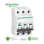 شنايدر - قاطع فرعي 3 خط - 25 أمبير - Acti9 iC60H, 3P, 25A, C Curve