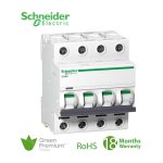 شنايدر - قاطع فرعي 4 خط - 40 أمبير - Acti9 iC60H, 4P, 40A, C Curve
