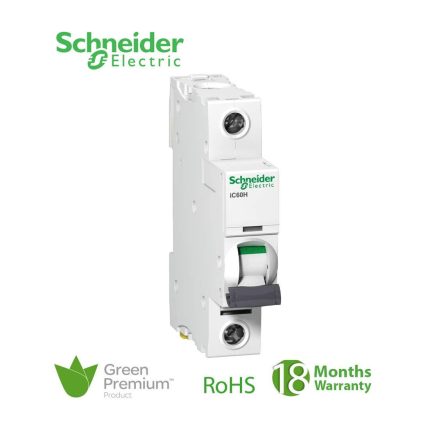 شنايدر - قاطع فرعي 1 خط - 16 أمبير - Acti9 iC60H, 1P, 16A, D Curve