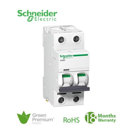 شنايدر - قاطع فرعي 2 خط - 40 أمبير - Acti9 iC60H, 2P, 40A, D Curve