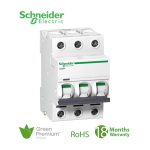 شنايدر - قاطع فرعي 3 خط - 50 أمبير - Acti9 iC60H, 3P, 50A, D Curve