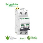 شنايدر - قاطع فرعي 2 خط - 10 أمبير - Acti9 iC60L, 2P, 10A, MA Curve