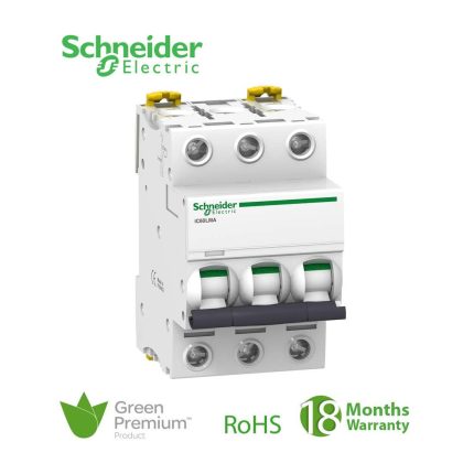 شنايدر - قاطع فرعي 3 خط - 12.5 أمبير - Acti9 iC60L, 3P, 12.5A, MA Curve