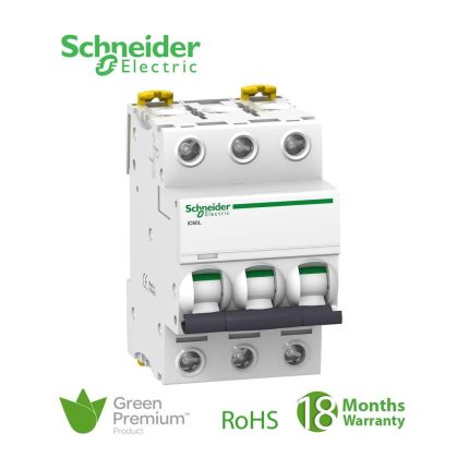 شنايدر - قاطع فرعي 3 خط - 16 أمبير - Acti9 iC60L, 3P, 16A, B Curve
