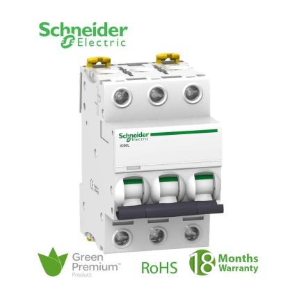 شنايدر - قاطع فرعي 3 خط - 10 أمبير - Acti9 iC60L, 3P, 10A, C Curve
