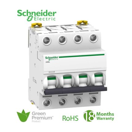 شنايدر - قاطع تيار مصغر iC60L، 4 Pole، 20A، منحنى C