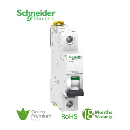 شنايدر - قاطع فرعي 1 خط - 10 أمبير - Acti9 iK60N, 1P, 10A, C Curve