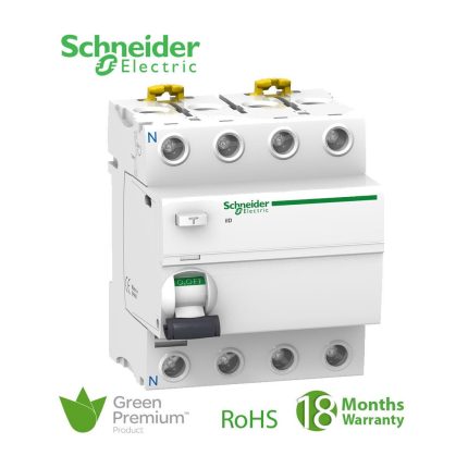 شنايدر - قاطع RCCB - نوع Acti9 iID, 4P, 63A, 30mA, Type A