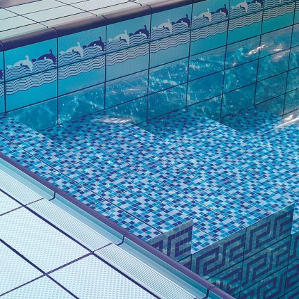 بلاط مسابح 12×24×0.9 سم - أزرق غامق