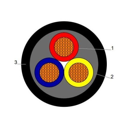 بحرة - كيبل مرن - مقاس 3x10 مم - جهد منخفض - لون أسود / IEC