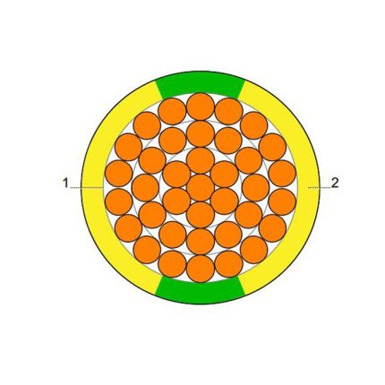 بحرة - سلك تأريض نحاس - مقاس 185 مم - أخضر/أصفر - 450/750 فولت