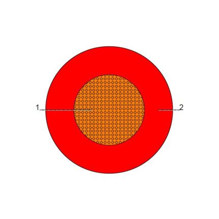 بحرة - سلك بناء نحاس، LS0H-XL، مقاس 2.5 مم ،H07Z-R، RM، أحمر،  450/750 فولت، BS EN 50525-3-41 (سابقًا BS 7211:1998)، 500 متر