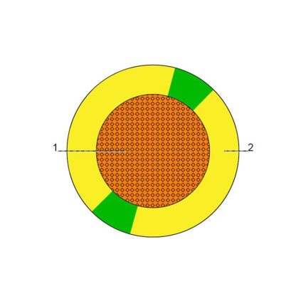 بحرة - سلك بناء نحاس، LS0H-XL، مقاس 6 مم ،H07Z-R، RM،  أخضر/أصفر،  450/750 فولت، BS EN 50525-3-41 (سابقًا BS 7211:1998)، 500 متر