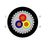 بحرة - كيبل XLPE نحاس - 3 خط - مقاس 2.5 مم - مسلح SWA - أسود - 600/1000 فولت
