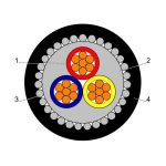 بحرة - كيبل XLPE نحاس - 3 خط - مقاس 10 مم - مسلح SWA - أسود - 600/1000 فولت