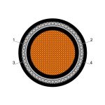 بحرة - كيبل XLPE نحاس - 1 خط - مقاس 630 مم - مسلح AWA - أسود - 600/1000 فولت