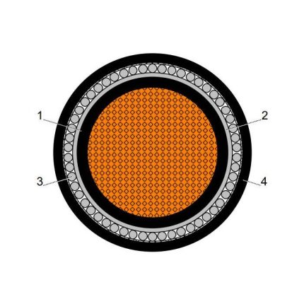 بحرة - كيبل XLPE نحاس - 1 خط - مقاس 630 مم - مسلح AWA - أسود - 600/1000 فولت