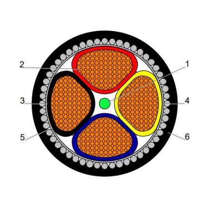 بحرة - كيبل XLPE نحاس - 4 خط - مقاس 300 مم - مسلح SWA - أسود - 600/1000 فولت - LS0H