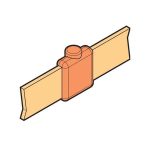 بحرة - موصل "مستقيم" للقالب - 25x3 مم - شريط تأريض الى شريط تأريض